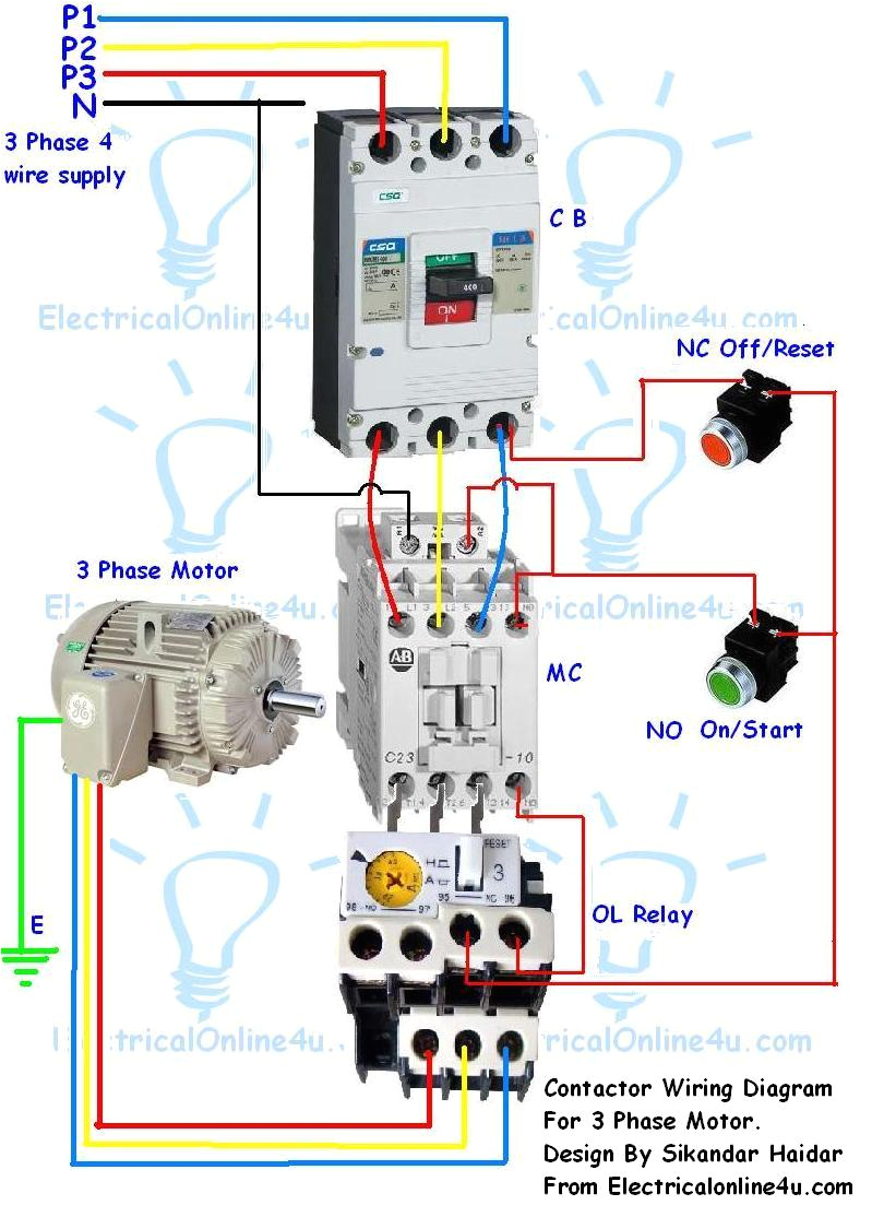 Contactor with Overload Wiring Diagram Contactor Wiring Guide for 3 Phase Motor with Circuit Contactor with Overload Wiring Diagram Contactor Wiring Guide for 3 Phase Motor with Circuit