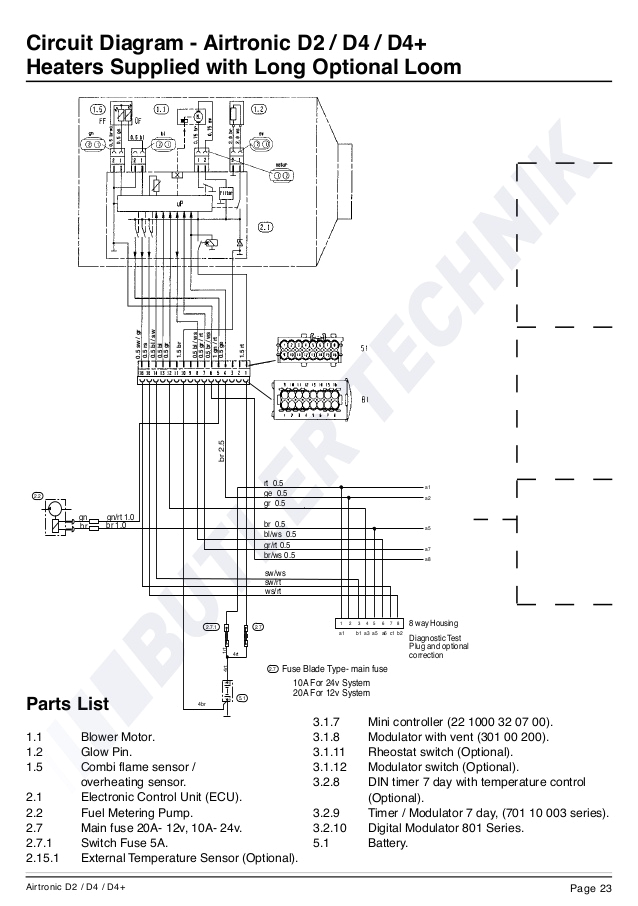 Eberspacher 7 Day Timer Wiring Diagram Eberspacher Airtronic D2 Instructions Eberspacher 7 Day Timer Wiring Diagram Eberspacher Airtronic D2 Instructions