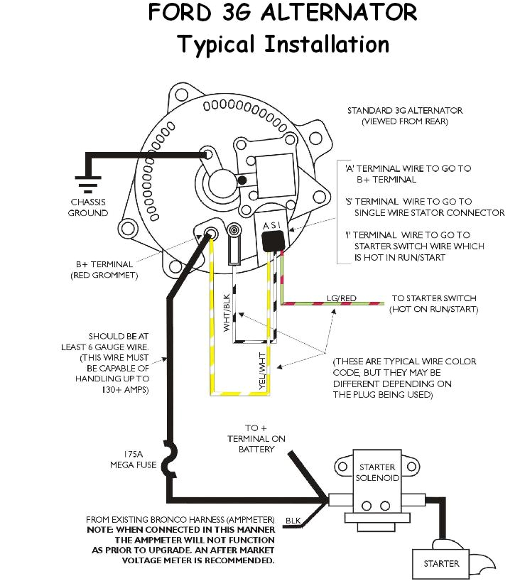 Ford 2 Wire Alternator Wiring Diagram ford 2g Alternator Wiring Diagram