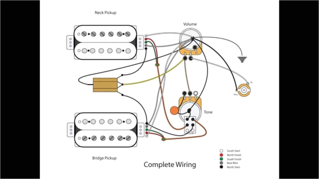 Guitar Wiring Diagram 2 Volume 1 tone Two Humbucker One tone One Volume Wiring Diagram