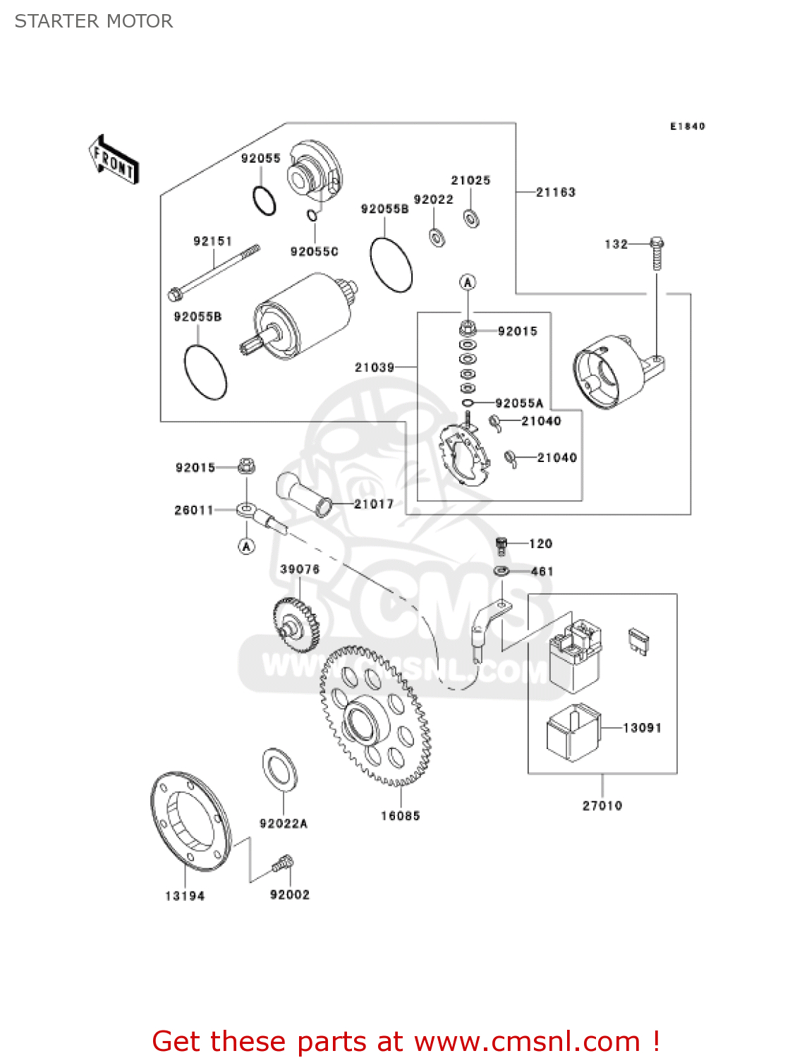 Kawasaki Eliminator 125 Wiring Diagram Kawasaki Bn125a4 Eliminator 2001 Usa Canada Starter Motor