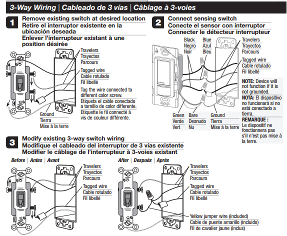 Legrand Motion Sensor Wiring Diagram Replacing Three Way Switch with Occupancy Sensor Legrand Motion Sensor Wiring Diagram Replacing Three Way Switch with Occupancy Sensor