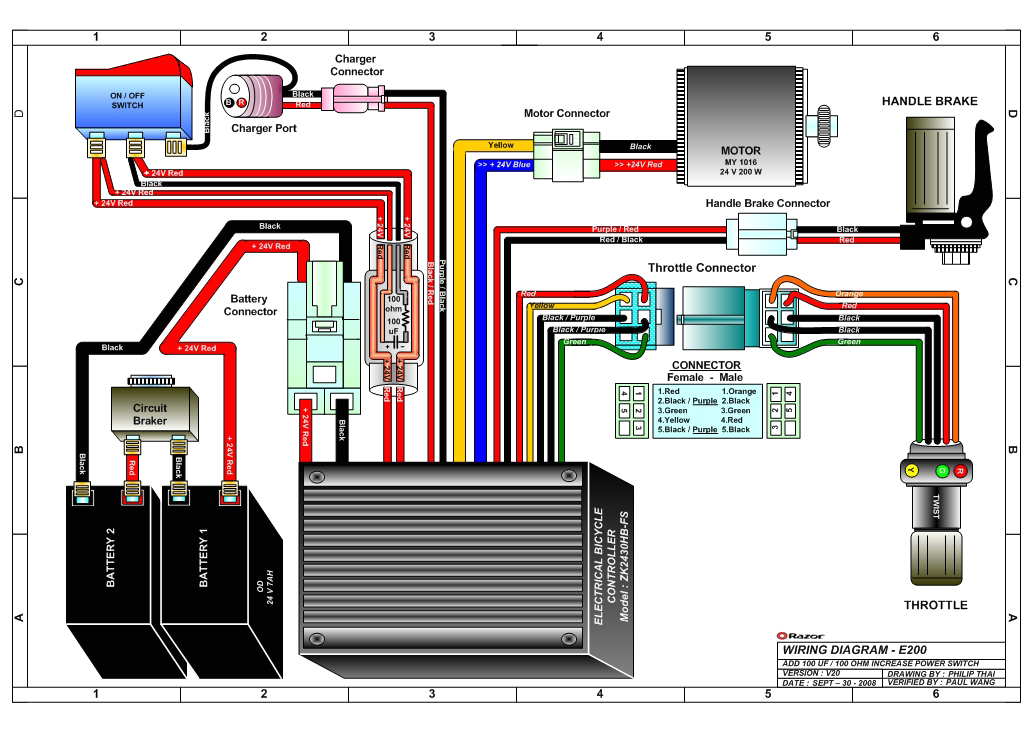Razor E200 Electric Scooter Wiring Diagram Razor E200 and E200s Electric Scooter Parts Razor E200 Electric Scooter Wiring Diagram Razor E200 and E200s Electric Scooter Parts