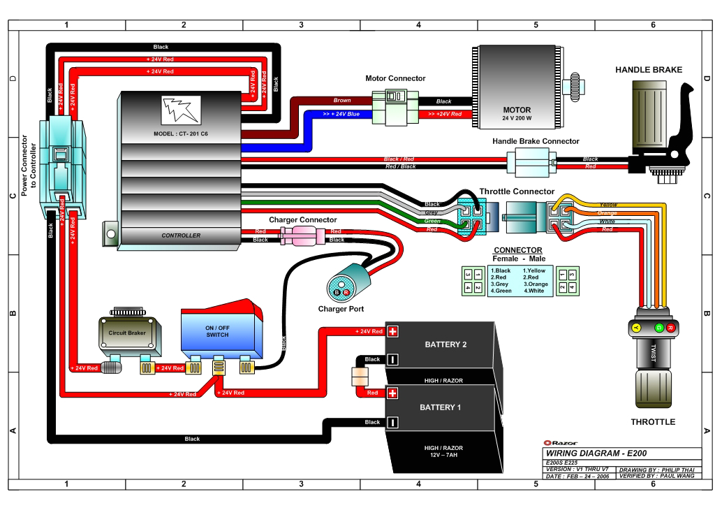 Razor E200 Electric Scooter Wiring Diagram Razor E200 and E200s Electric Scooter Parts Razor E200 Electric Scooter Wiring Diagram Razor E200 and E200s Electric Scooter Parts
