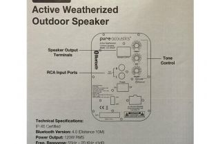 100v Speaker Wiring Diagram Pure Acoustics Od 965bt Bluetooth Outdoor Speaker White Pair for 100v Speaker Wiring Diagram Pure Acoustics Od 965bt Bluetooth Outdoor Speaker White Pair for