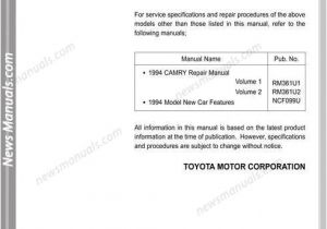 2000 toyota Camry Wiring Diagram toyota Camry 94 Wiring Diagrams