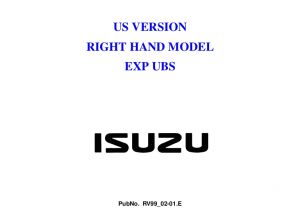 2001 isuzu Rodeo Wiring Diagram 2001 isuzu Trooper Rodeo Amigo Vehicross Axiom Service
