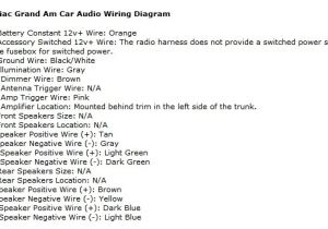 2001 Pontiac Grand Am Wiring Diagram Pontiac Gm Radio Wiring Color Code Wiring Diagram Used
