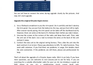 2001 Pt Cruiser Stereo Wiring Diagram aspen Radio Wiring Diagram Installation Guide Car Stereo Upgrade 2001 Pt Cruiser Stereo Wiring Diagram aspen Radio Wiring Diagram Installation Guide Car Stereo Upgrade