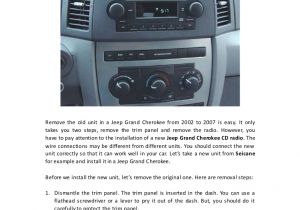 2007 Jeep Grand Cherokee Radio Wiring Diagram Removal and Wiring Diagram for 2002 2007 Jeep Grand 2007 Jeep Grand Cherokee Radio Wiring Diagram Removal and Wiring Diagram for 2002 2007 Jeep Grand