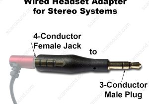 3.5mm Jack Wiring Diagram 3 5mm 3 Conductor Male Plug to 3 5mm 4 Conductor Female Jack