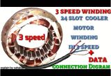 3 Speed Table Fan Wiring Diagram 3 Speed Cooler Motor Rewinding Winding 24 Slot with Data and Digram