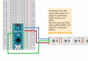 3 Wire Led Light Diagram How to Control An Led Pixel Strip Ws2812b with An Arduino