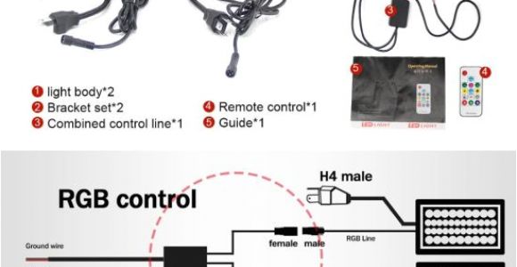 4×6 Led Headlight Wiring Diagram Automotive Led Lighting Dot 7 Rectangle Led Headlamp 45w Rgb 4×6 Led Headlights for Trucks