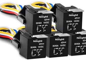 5 Pin Relay socket Wiring Diagram Nilight 50003r Automotive Set 5 Pin 30 40a 12v Spdt with Interlocking Relay socket and Wiring Harness 5 Packi 2 Years Warranty
