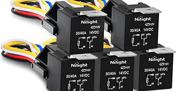 5 Pin Relay socket Wiring Diagram Nilight 50003r Automotive Set 5 Pin 30 40a 12v Spdt with Interlocking Relay socket and Wiring Harness 5 Packi 2 Years Warranty