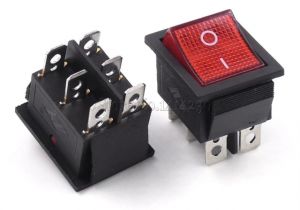 6 Pin Dpdt Switch Wiring Diagram Kcd4 25x31mm Big Ship Type Switch Red 6 Pin 2 Position Spst 16a 250v