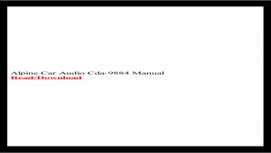 Alpine Cda 9857 Wiring Diagram Alpine Car Audio Cda 9884 Manual Receiver Adapter for Bose sounddock