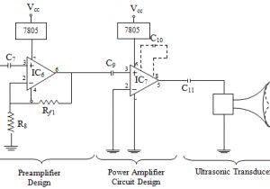 Amp and Capacitor Wiring Diagram Booster Preamplifier Amplifier and Ultrasonic Transducer