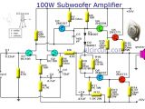 Amp and Capacitor Wiring Diagram Subwoofer Amplifier 100w Output with Transistor Subwoofer