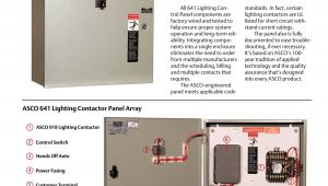 Asco Accessory 47 Wiring Diagram Emerson asco 641 Lighting Control Panel Brochures and Data Sheets