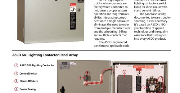 Asco Accessory 47 Wiring Diagram Emerson asco 641 Lighting Control Panel Brochures and Data Sheets
