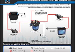 Battery isolator Relay Wiring Diagram Amazon Com Nvx 500 Amp Mobile Audio Relay Battery isolator Bir500