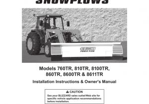 Blizzard Power Plow Wiring Diagram Blizzard Snowplow 760lt Owner S Manual Manualzz