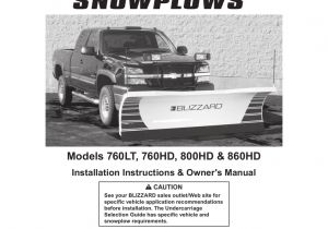 Blizzard Power Plow Wiring Diagram Blizzard Snowplow 800hd Owner S Manual Manualzz