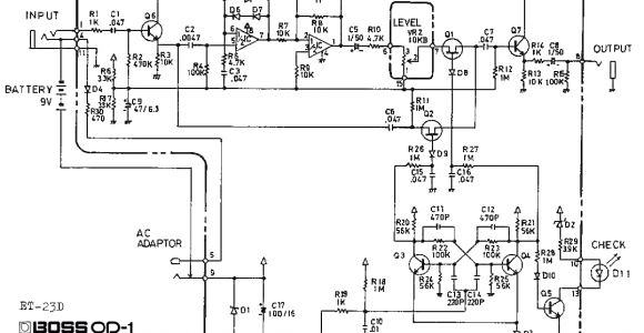 Boss Wiring Diagram Boss Od 1 Overdrive Guitar Pedal Schematic Diagram