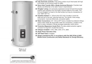Bradford White Electric Water Heater Wiring Diagram Bradford White Re16u6 Utility Electric Spec Sheet Manualzz