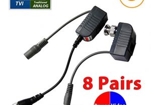 Cat5 Video Balun Wiring Diagram Amazon Com Evertech 8 Pairs 16 Pcs Cctv Video Power Balun Bnc to