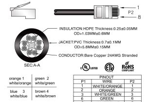 Cat6 Patch Cable Wiring Diagram 0 5ft Cat 6 Non Boot Patch Cable Black