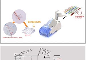 Ce Tech Cat6 Jack Wiring Diagram Vce 25 Sets Cat7 Netzwerkstecker Rj45 Stecker Cat6a Amazon
