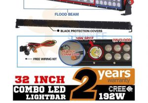 Cree Led Light Bar Wiring Diagram Sunyee 32inch 192w Cree Led Work Light Bar Flood Spot Truck 4wd