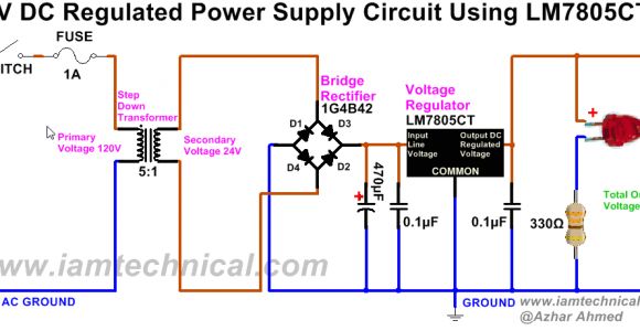 Dc Power Supply Wiring Diagram Regulated Dc Power Supply Circuit Using Bridge Rectifier