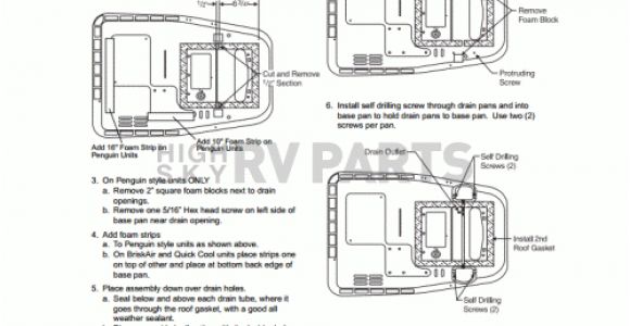 Dometic Penguin 2 Wiring Diagram Dometic Penguin I Ii A C Drain Kit with Roof Gasket 693278