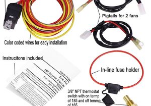 Electric Cooling Fan Wiring Diagram Dual Electric Cooling Fan Wire Harness Kit 185 On 165 Off thermostat 50 Amp Relay New