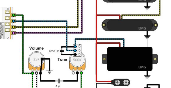 Emg Active Pickups Wiring Diagram Emg Emg Pj Active Bass Pickup Set Black Wiring Diagram