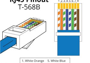 Ethernet Twisted Pair Wiring Diagram Rj45 Pinout Wiring Diagrams for Cat5e or Cat6 Cable