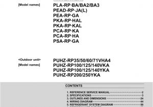 Gah Refrigeration Wiring Diagram Mitsubishi Electric Mr Slim Pead Rp Ga Technical Data Manualzz Com