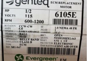 Genteq Motor Wiring Diagram Genteq Evergreen Motor 6105e 1 2 Hp 115v