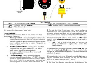 Glowshift Fuel Pressure Gauge Wiring Diagram Glowshift Oil Pressure Gauge Wiring