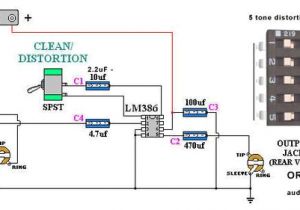 Guitar Speaker Cabinet Wiring Diagrams Portable Guitar Amp with Distortion Bass Amplifier 9v Lm386 Ic