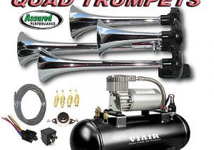 Horn Tech Train Horn Wiring Diagram Loud Quad Trumpet Truck Train Air Horn Kit Viair 275c 120psi Ez Install System Ebay
