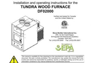 Hot Blast Wood Furnace Wiring Diagram Tundra Wood Furnace Df02000 Please Keep This Drolet