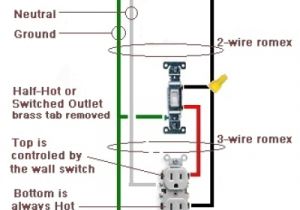 How to Wire An Outlet to A Switch Diagram How to Wire A Switched Outlet Half Hot Outlet