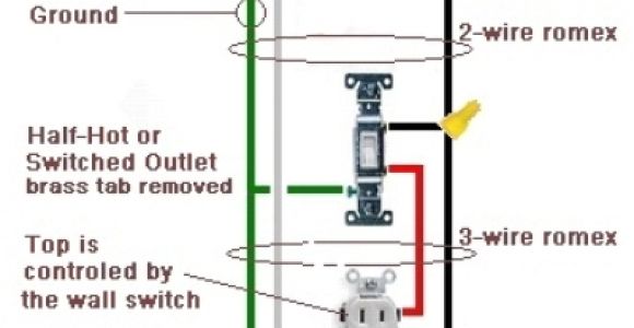 How to Wire An Outlet to A Switch Diagram How to Wire A Switched Outlet Half Hot Outlet