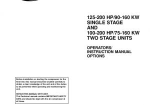 Ingersoll Rand Air Compressor Wiring Diagram 3 Phase 125 200 Hp 90 160 Kw