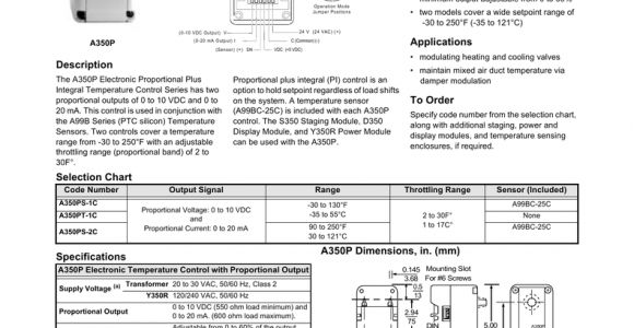 Johnson Controls A350p Wiring Diagram Electronic Proportional Plus Integral Temperature Control